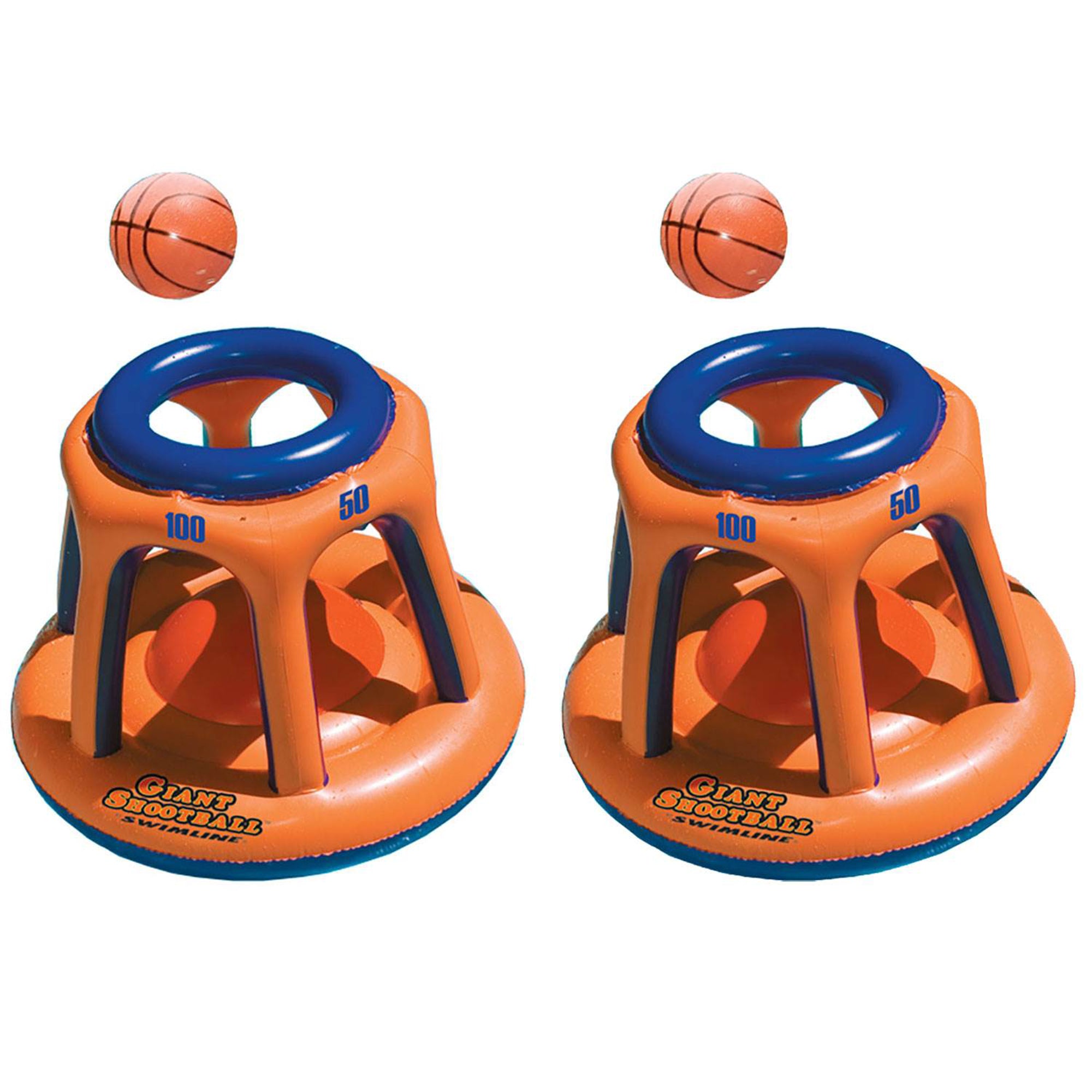Swimline  Basketball Hoop Giant Shootball Inflatable Swimming Pool Toy (2 Pack)