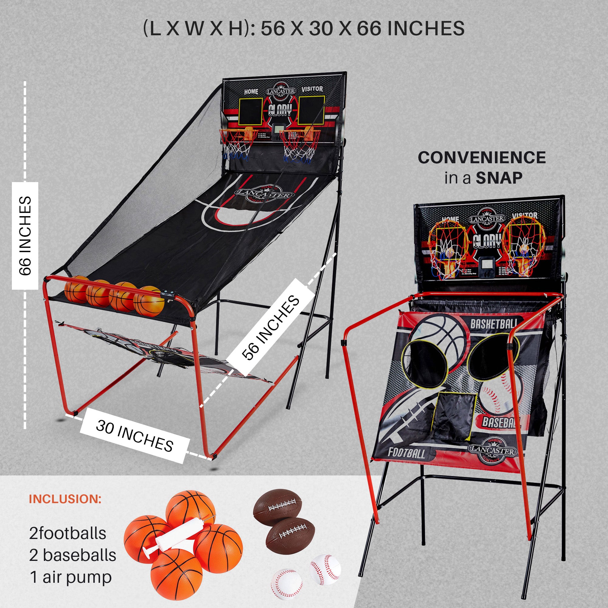 Lancaster 2 Player Electronic Arcade 3 in 1 Basketball Sports Game (Used) - VMInnovations