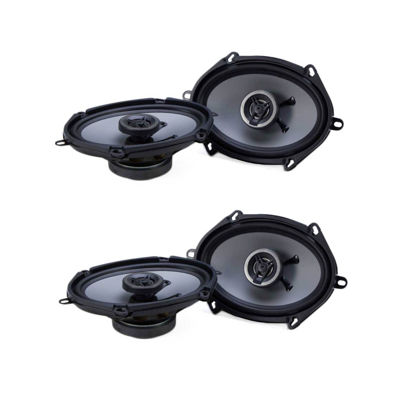 Crunch 250W Full Range 2 Way Coaxial Car Audio 5x7 by 6x8" Speaker Pair (2 Pack) - VMInnovations