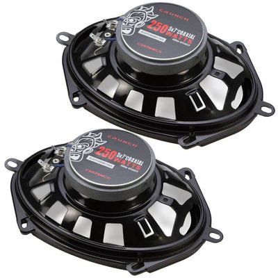 Crunch 250W Full Range 2 Way Coaxial Car Audio 5x7 by 6x8" Speaker Pair (2 Pack)