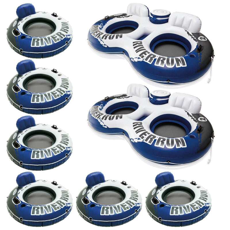 Intex River Run II 2 Person Float (2 Pack) & River Run I 1 Person Float (6 Pack)