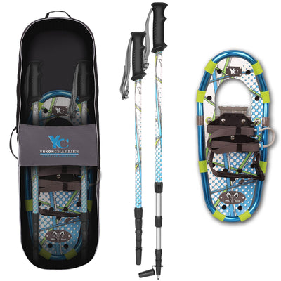 Yukon Charlie's Youth Series Snowshoe 7 x 16 Inches for Juniors, Blue (3 Pack)
