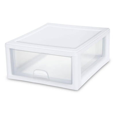 Sterilite 27 Qt (4 Pk) & 16 Qt (6 Pk) Stackable Plastic Storage Drawer Container - VMInnovations