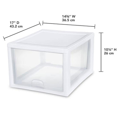 Sterilite 27 Qt (4 Pk) & 16 Qt (6 Pk) Stackable Plastic Storage Drawer Container - VMInnovations