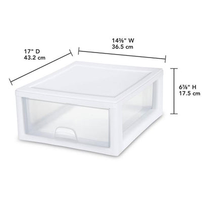 Sterilite 27 Qt (4 Pk) & 16 Qt (6 Pk) Stackable Plastic Storage Drawer Container - VMInnovations