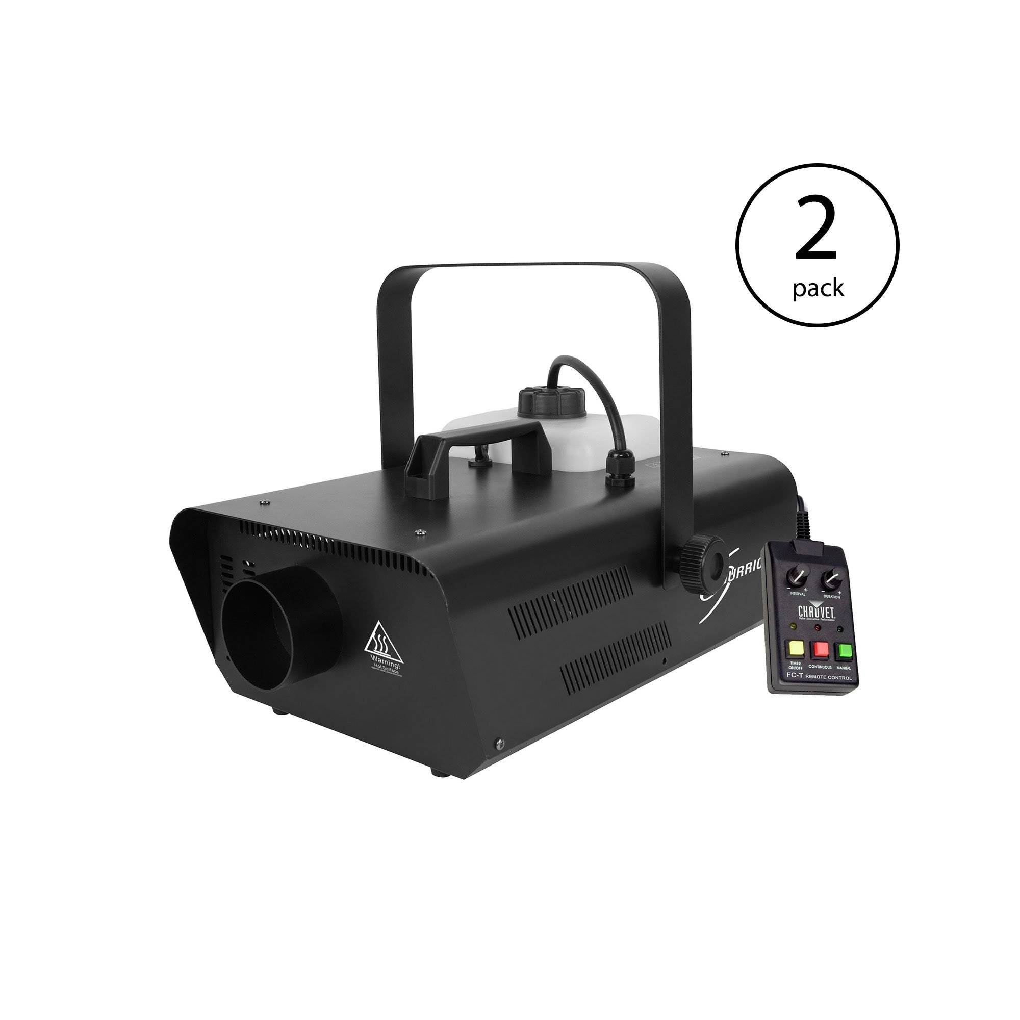 Chauvet DJ Hurricane Smoke Fog Machine Party Fogger w/ Wired Remote (2 Pack)