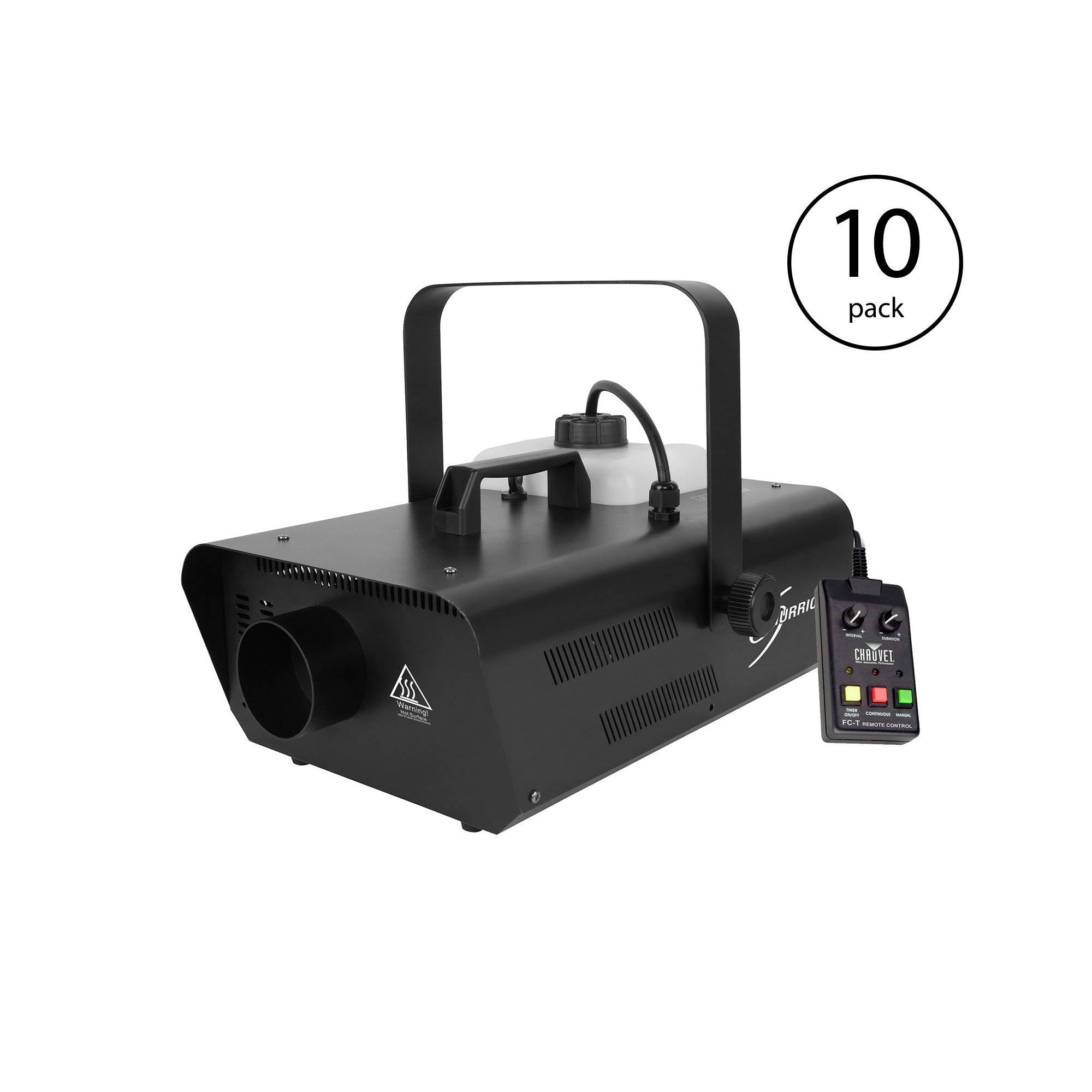 Chauvet DJ Hurricane Smoke Fog Machine Party Fogger w/ Wired Remote (10 Pack)