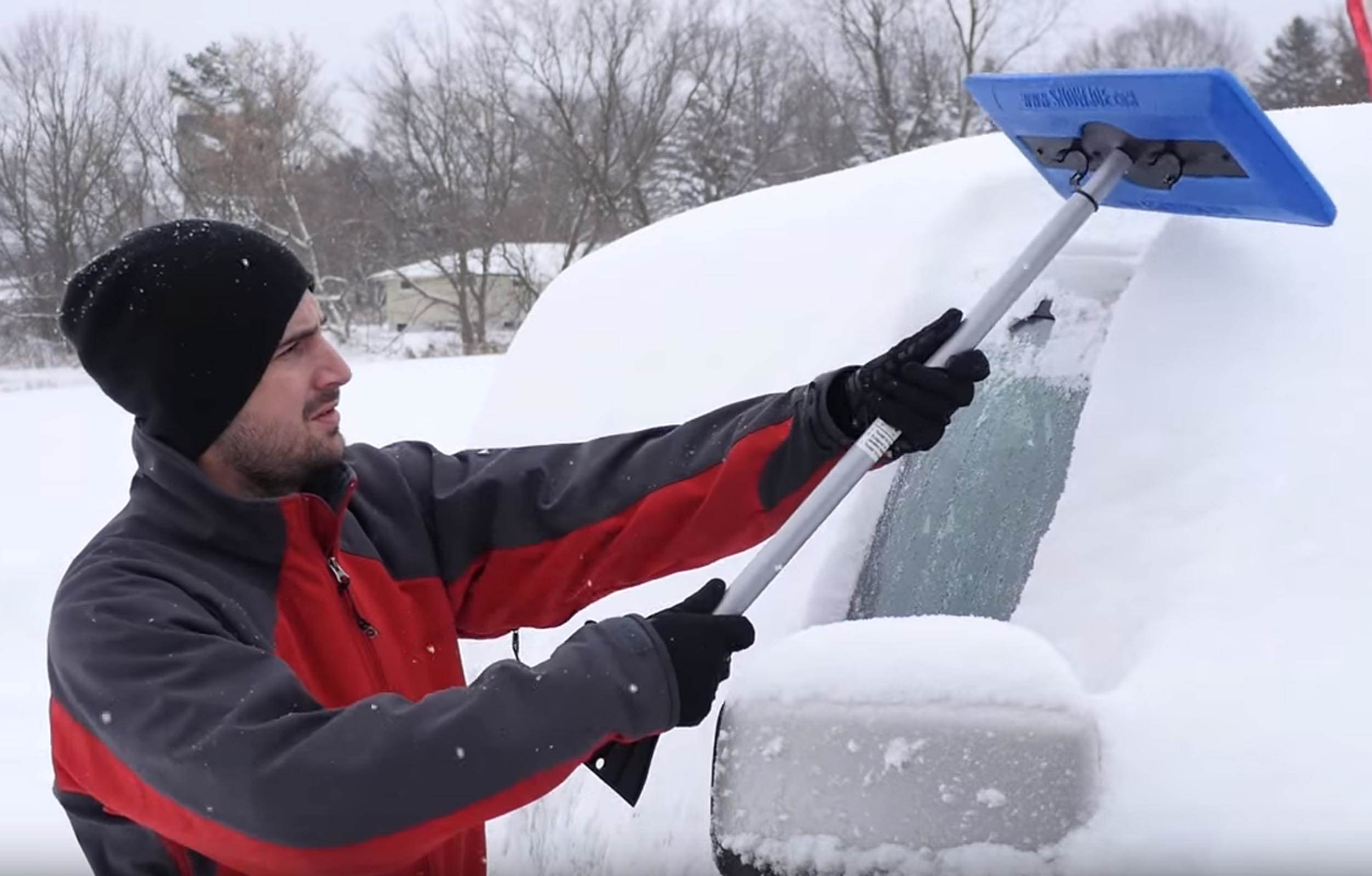Snow Joe Car Windshield Ice Scraper & Telescoping Brush Snow Broom Tool (8 Pack)