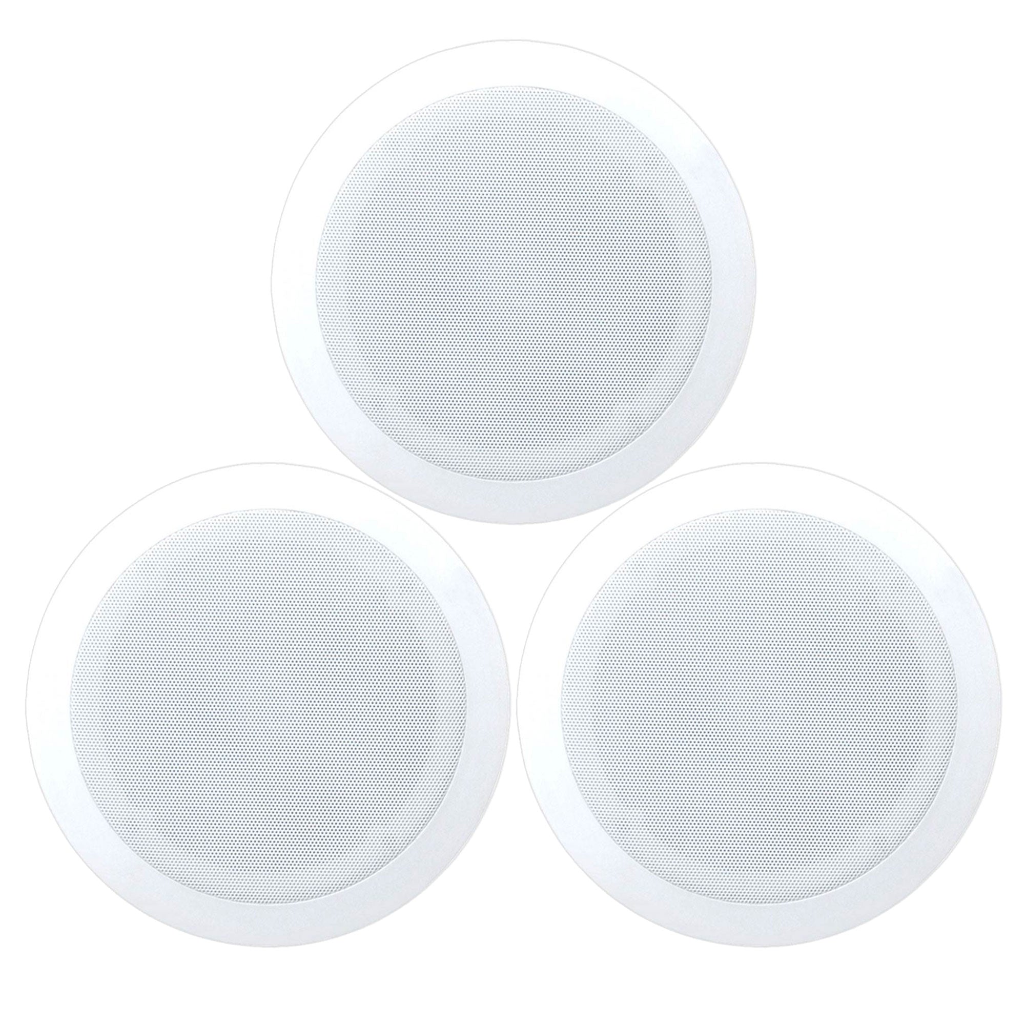 Pyle PDIC51RD 5.25 Inch Round White In Ceiling Wall Flush Speakers (6 Pack)