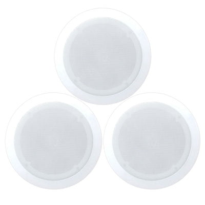 Pyle PDIC51RD 5.25 Inch Round White In Ceiling Wall Flush Speakers (6 Pack)