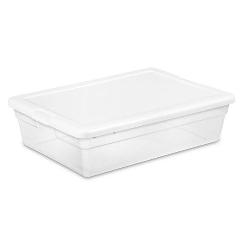 Sterilite 28 Quart Clear Plastic Stacking Storage Container Box w/Lid, 40 Pack - VMInnovations