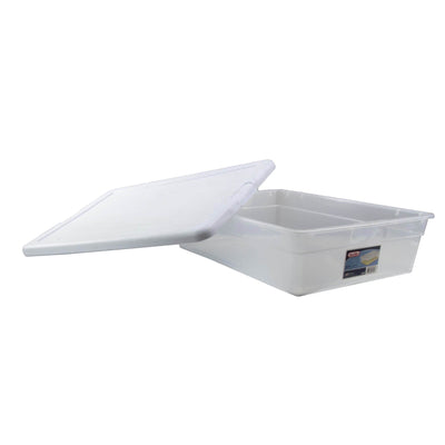Sterilite 28 Quart Clear Plastic Stacking Storage Container Box w/Lid, 100 Pack