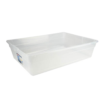 Sterilite 28 Quart Clear Plastic Stacking Storage Container Box w/Lid, 100 Pack