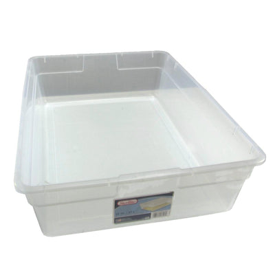 Sterilite 28 Quart Clear Plastic Stacking Storage Container Box w/Lid, 100 Pack