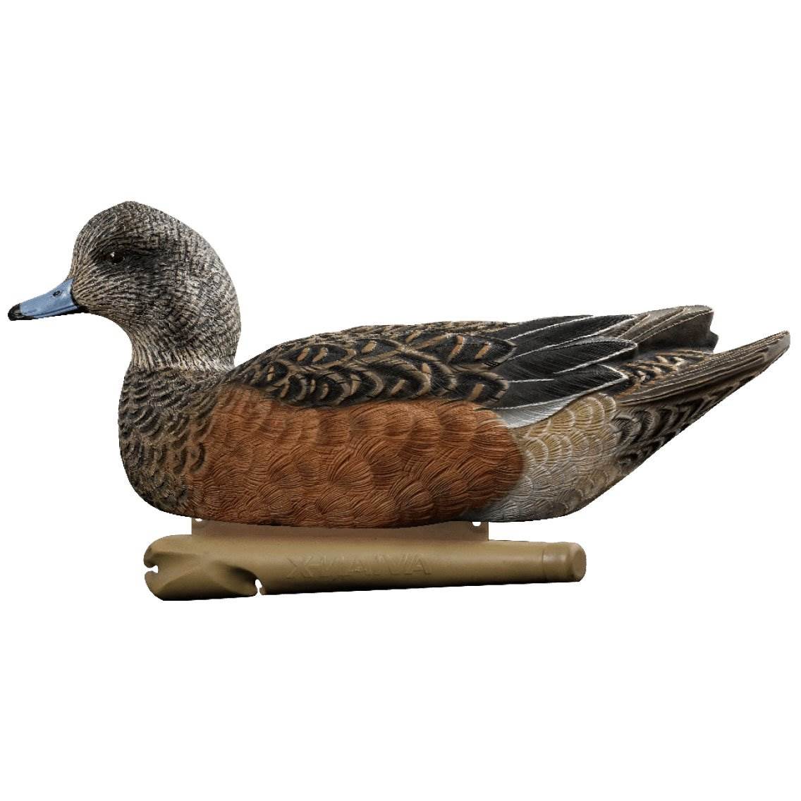 Avian-X Top Flight Wigeon Hunting Durable Duck Floater Decoys, Brown (6 Pack)
