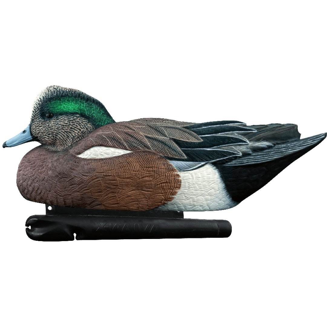 Avian-X Top Flight Wigeon Hunting Durable Duck Floater Decoys, Brown (6 Pack)