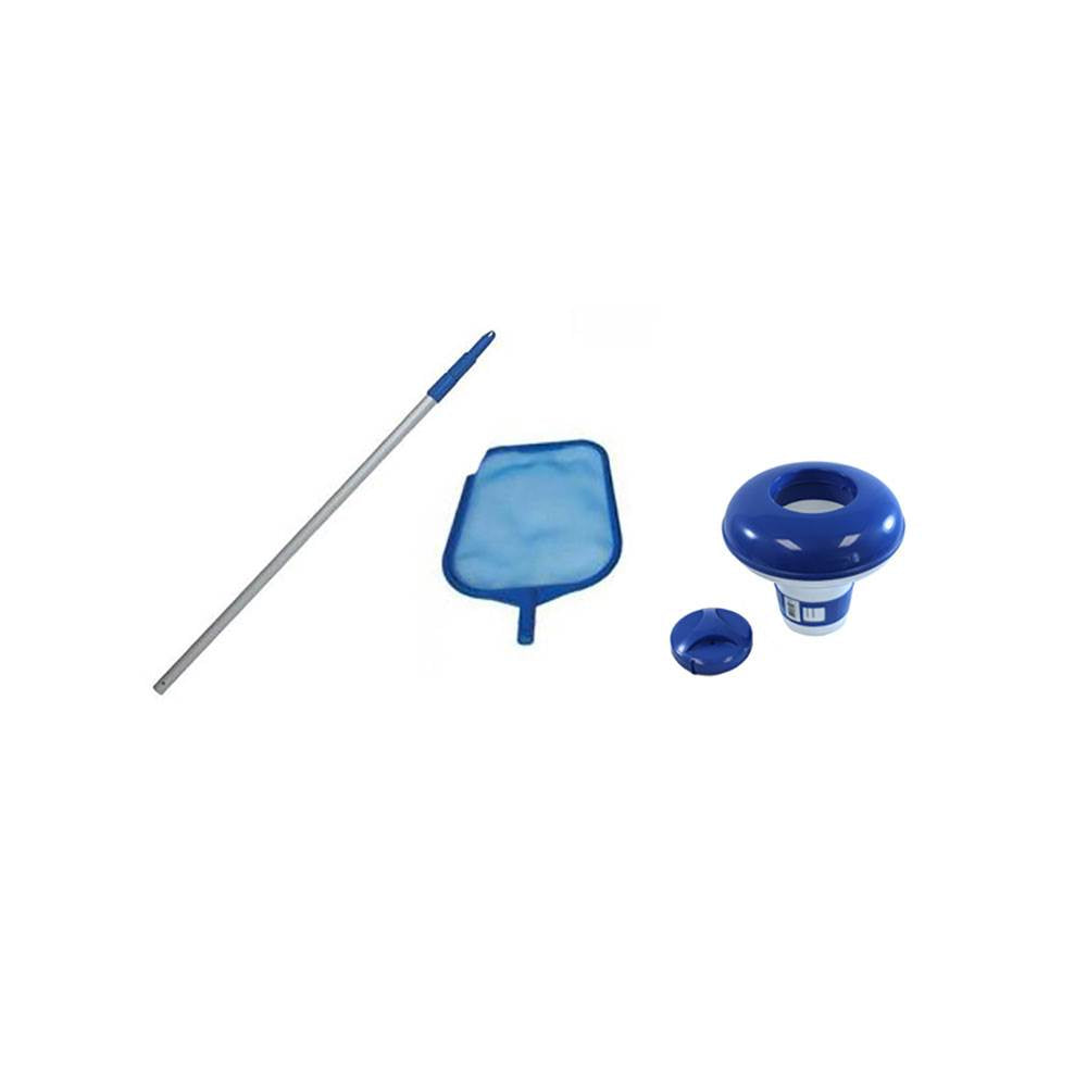 Intex Swimming Pool Pole Kit w/ Skimmer & Hydrotools Floating Chlorine Dispenser - VMInnovations