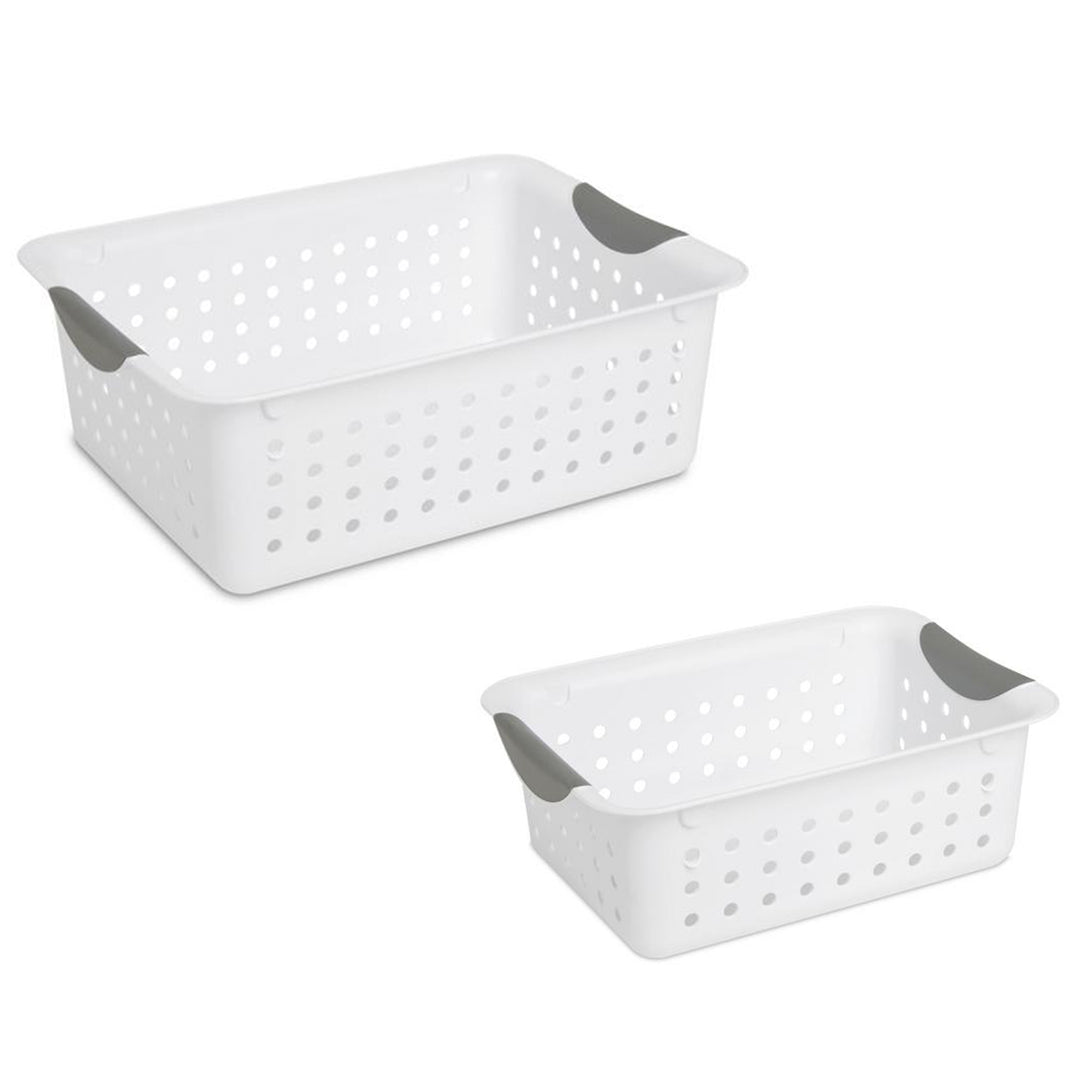 Sterilite Medium & Small Ultra Plastic Storage Bin Organizer Basket (12 Pack)