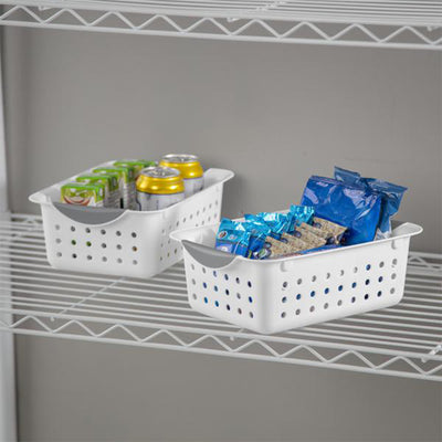 Sterilite Medium & Small Ultra Plastic Storage Bin Organizer Basket (12 Pack)