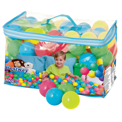 Bestway 93510E Plastic Play Balls for Kids 12 Months to 5 Years Old (200 Count)