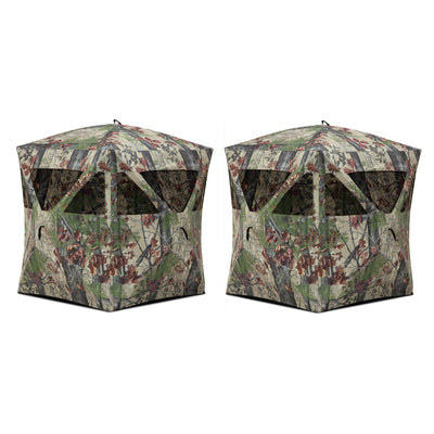 Barronett Blinds Radar Portable Pop-Up Hunting Ground Blind, Backwoods (2 Pack) - VMInnovations