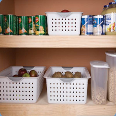 Sterilite Large Ultra Storage Basket (6 Pack) + Medium (6 Pack) + Small (Dozen) - VMInnovations