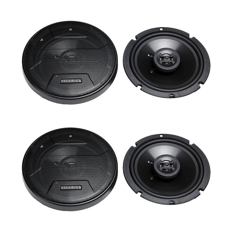 Hifonics Zeus ZS65CXS 6.5 Inch 3 Way 300W Shallow Coaxial Speakers (4 Pack)