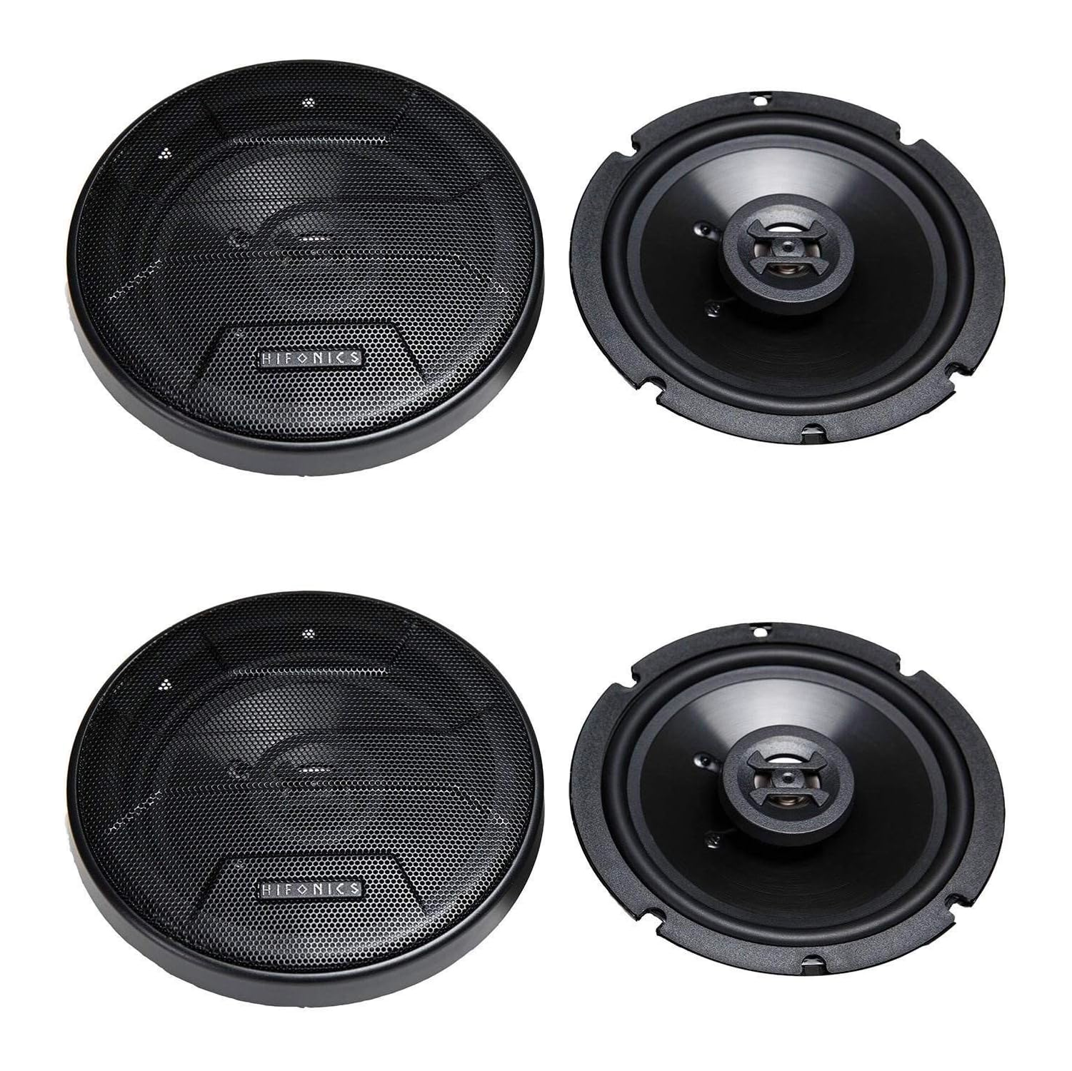 Hifonics Zeus ZS65CXS 6.5 Inch 3 Way 300W Shallow Coaxial Speakers, 2 Pair - VMInnovations