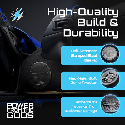 Hifonics Zeus ZS65CXS 6.5 Inch 3 Way 300W Shallow Coaxial Speakers, 2 Pack - VMInnovations