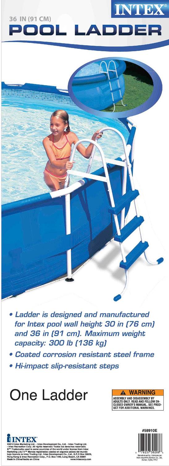 Intex Above Ground Steel Frame Swimming Pool Ladder for 36 Inch Pools (2 Pack)