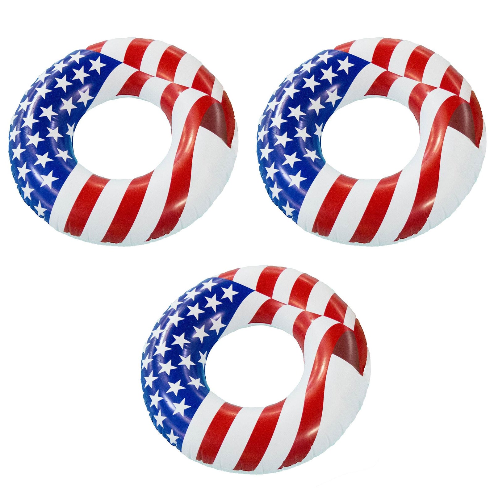 Swimline 36" Inflatable Patriotic American Flag Swimming Pool Float (3 Pack) - VMInnovations