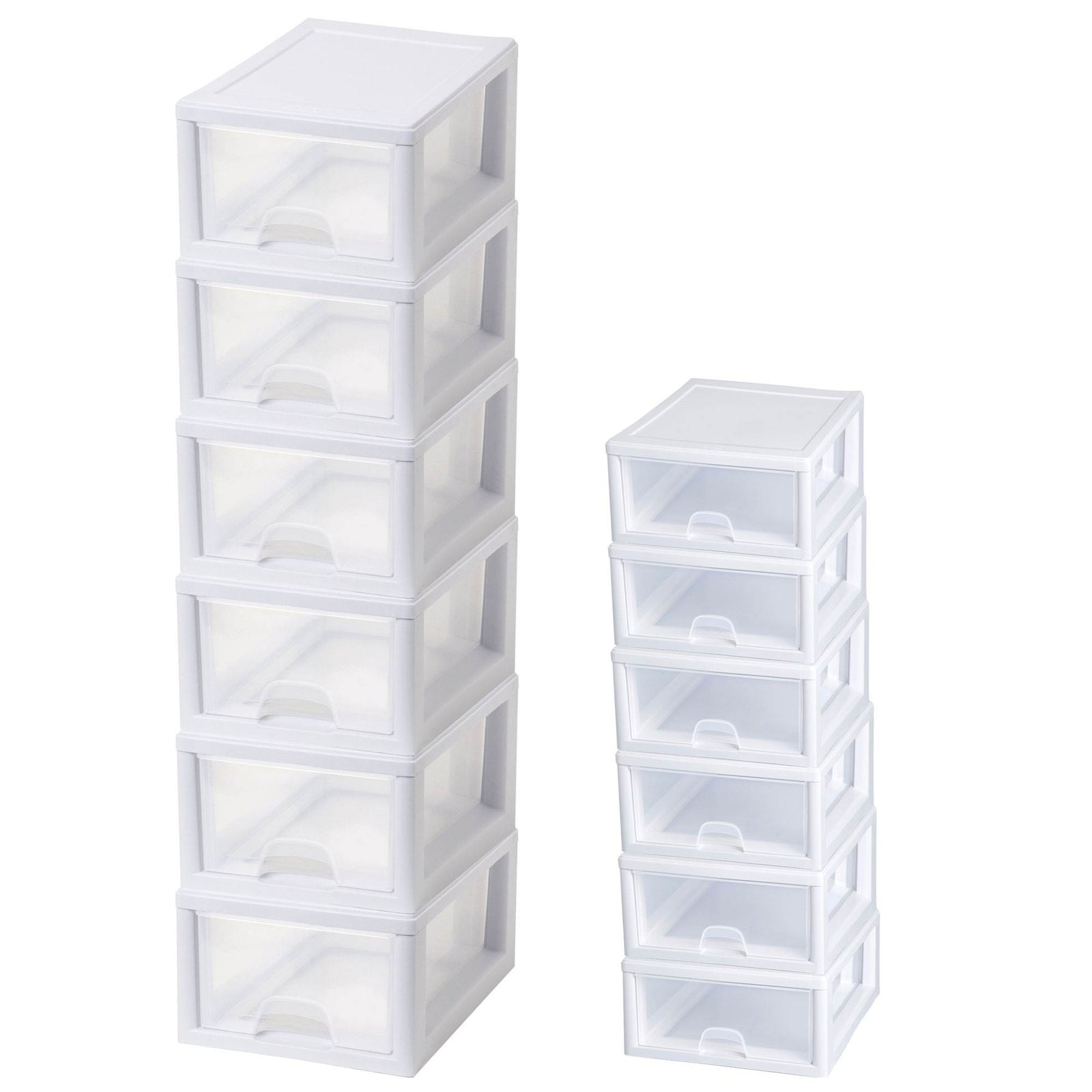 Sterilite 16 Qt Clear Stacking Storage Drawer Container (6 Pack) + 6 Qt (6 Pack) - VMInnovations