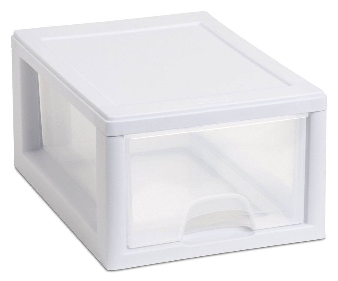 Sterilite 16 Qt Clear Stacking Storage Drawer Container (6 Pack) + 6 Qt (6 Pack)