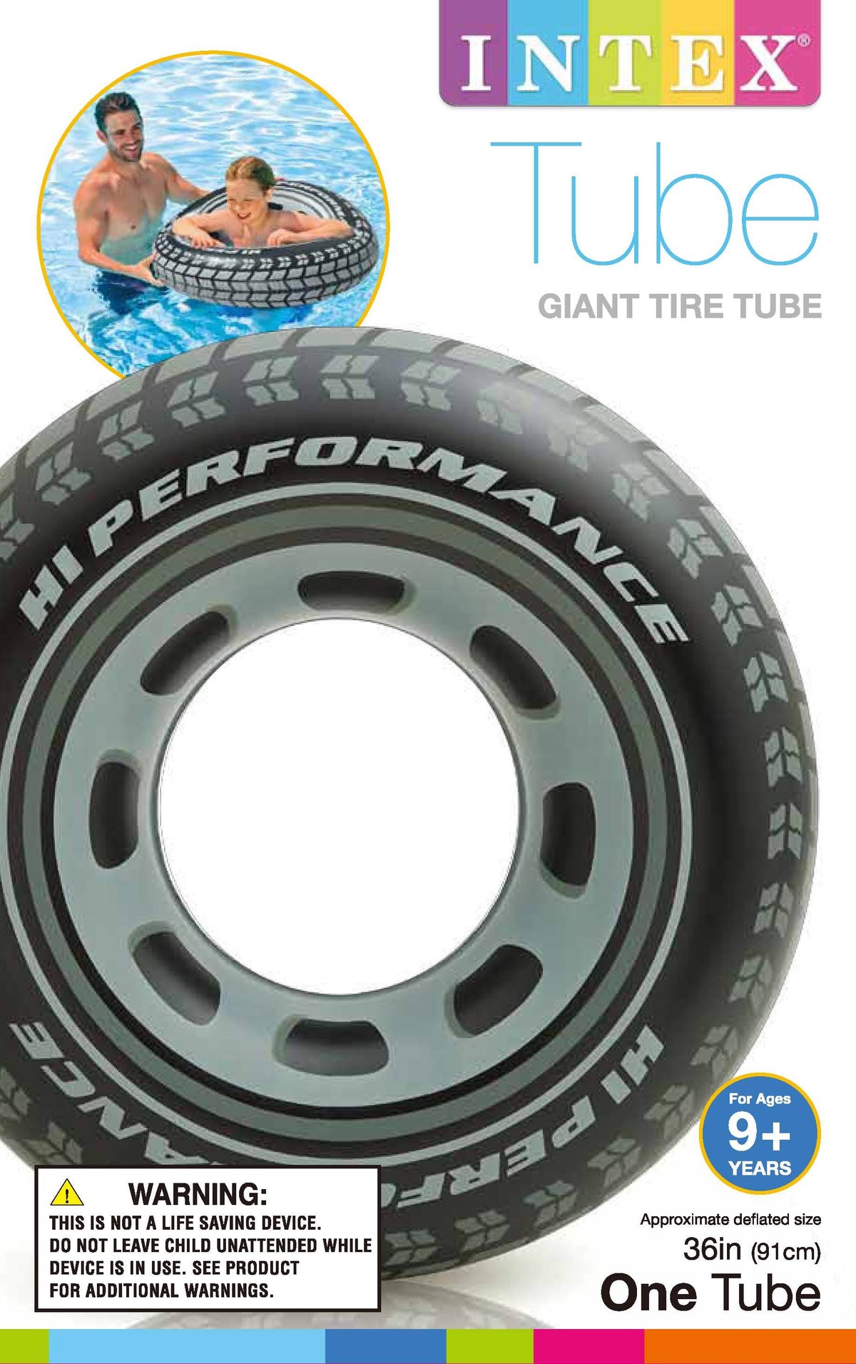 Intex Inflatable Giant Tire Tube Raft Float For Pool Lake Ocean River (24 Pack)