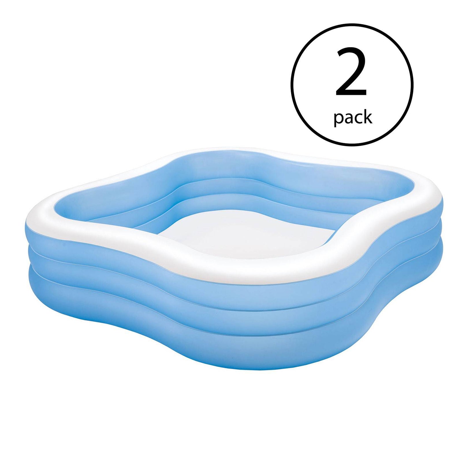 Intex 7.5ft x 7.5ft x 22in Swim Center Inflatable Above Ground Pool (2 Pack) - VMInnovations