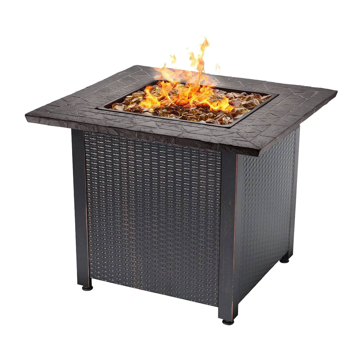 Endless Summer Decorative Push Button All Weather Outdoor Gas Fire Pit (2 Pack)