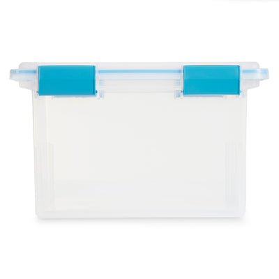Sterilite 32 Quart Clear Stacking Storage Container with Gasket Lid, 24 Pack