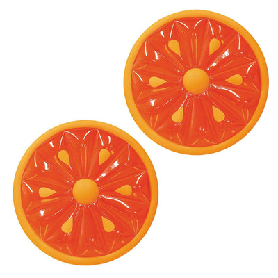 Swimline 60-Inch Inflatable Heavy-Duty Swimming Pool Orange Slice Float (2 Pack)