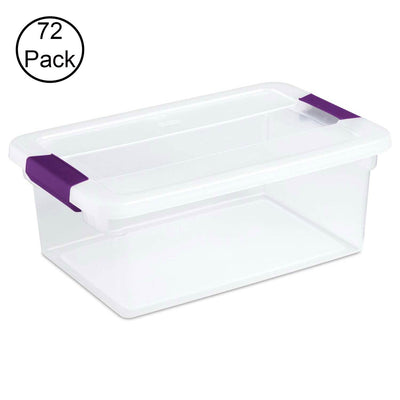 Sterilite 15 Qt. Plastic Stackable Storage Container Tote with Lid (72 Pack)