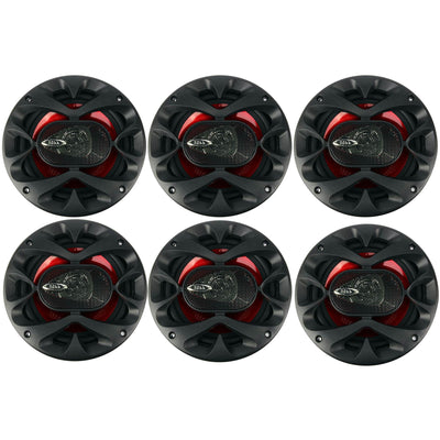 Boss 6.5 Inch 300 Watt 3-Way Car Coaxial Audio Stereo Speakers CH6530 (6 Pack)