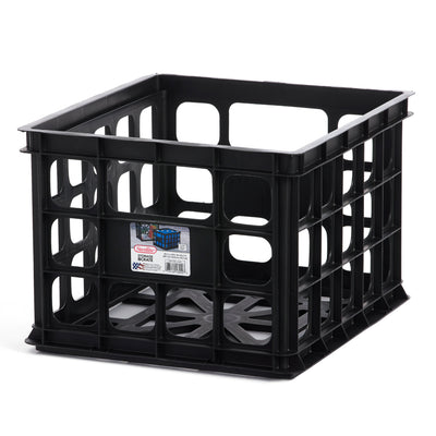 Sterilite 16929006 Plastic Black Storage Box Crate, Black (36 Pack)