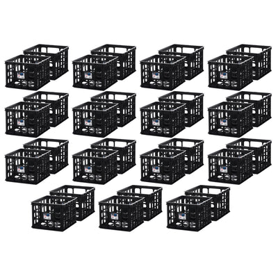 Sterilite Multipurpose Plastic Storage Box Organizing Crate, Black (30 Pack)