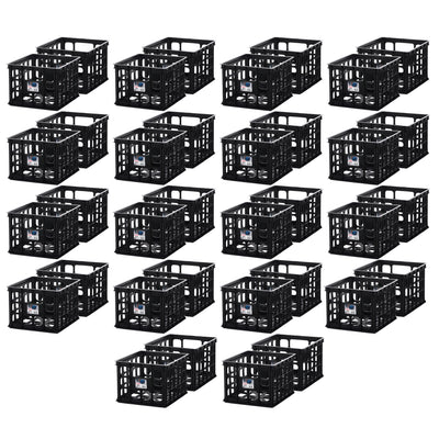Sterilite 16929006 Plastic Black Storage Box Crate, Black (36 Pack)