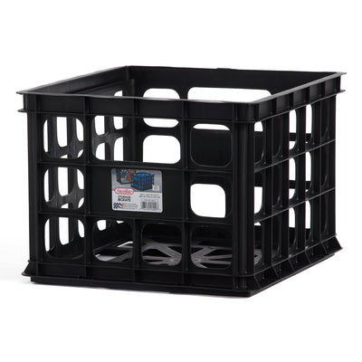 Sterilite 16929006 Plastic Black Storage Box Crate, Black (36 Pack)