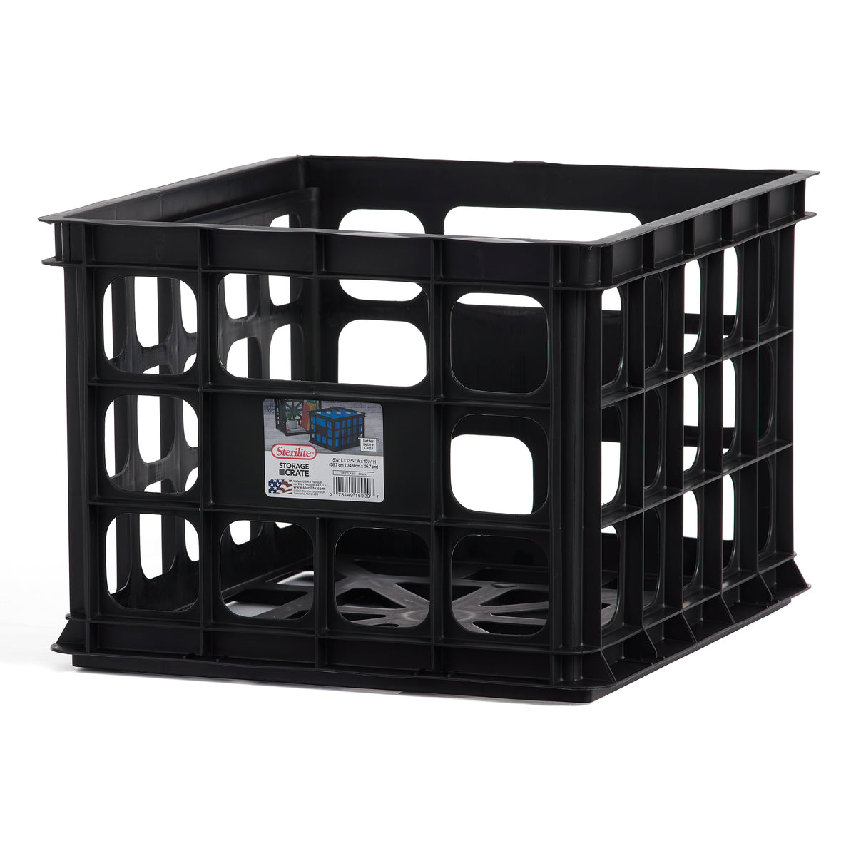 Sterilite Multipurpose Plastic Storage Box Organizing Crate, Black (30 Pack)