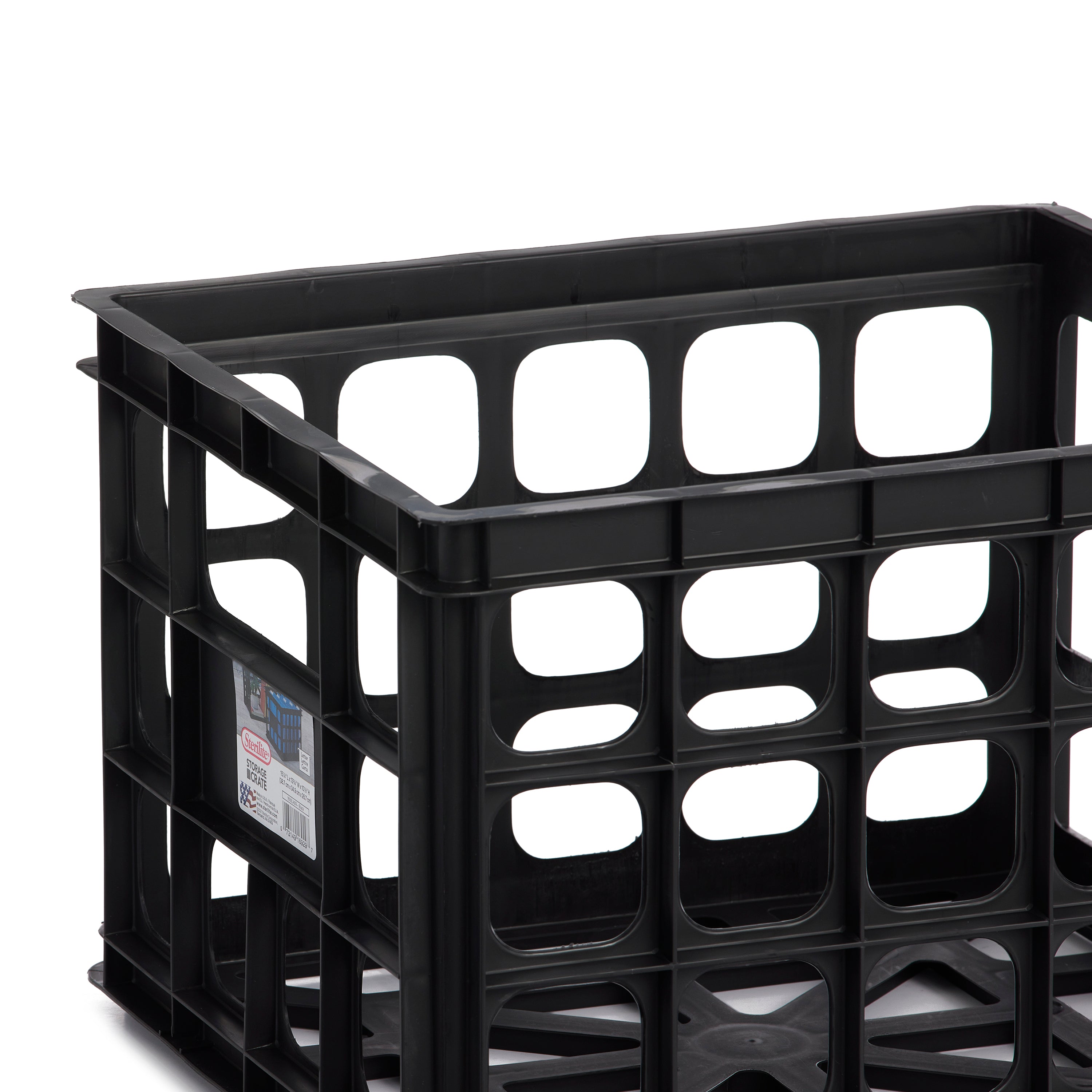 Sterilite 16929006 Plastic Black Storage Box Crate, Black (36 Pack)