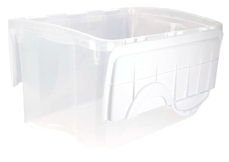 Sterilite 48 Qt Hinged Lid Storage Box Plastic Stackable Bin with Lid, 24 Pack