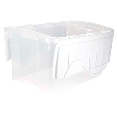 Sterilite 48 Quart Clear Base Storage Container Tote with Hinged Lid, (30 Pack)