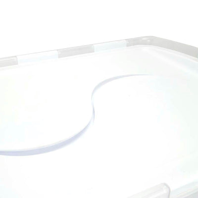 Sterilite 48 Quart Clear Base Storage Container Tote with Hinged Lid, (30 Pack)