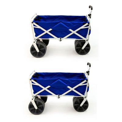 Mac Sports Collapsible Folding All Terrain Beach Utility Wagon Cart (2 Pack)